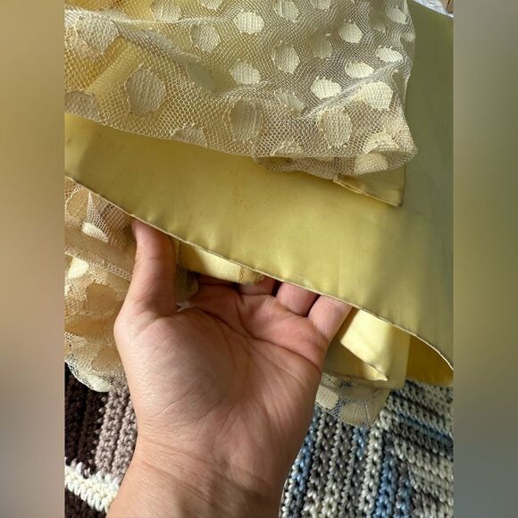 1950s/60s Baby Doll Empire Waist Yellow Polka Dot Dress - Picture 15 of 15